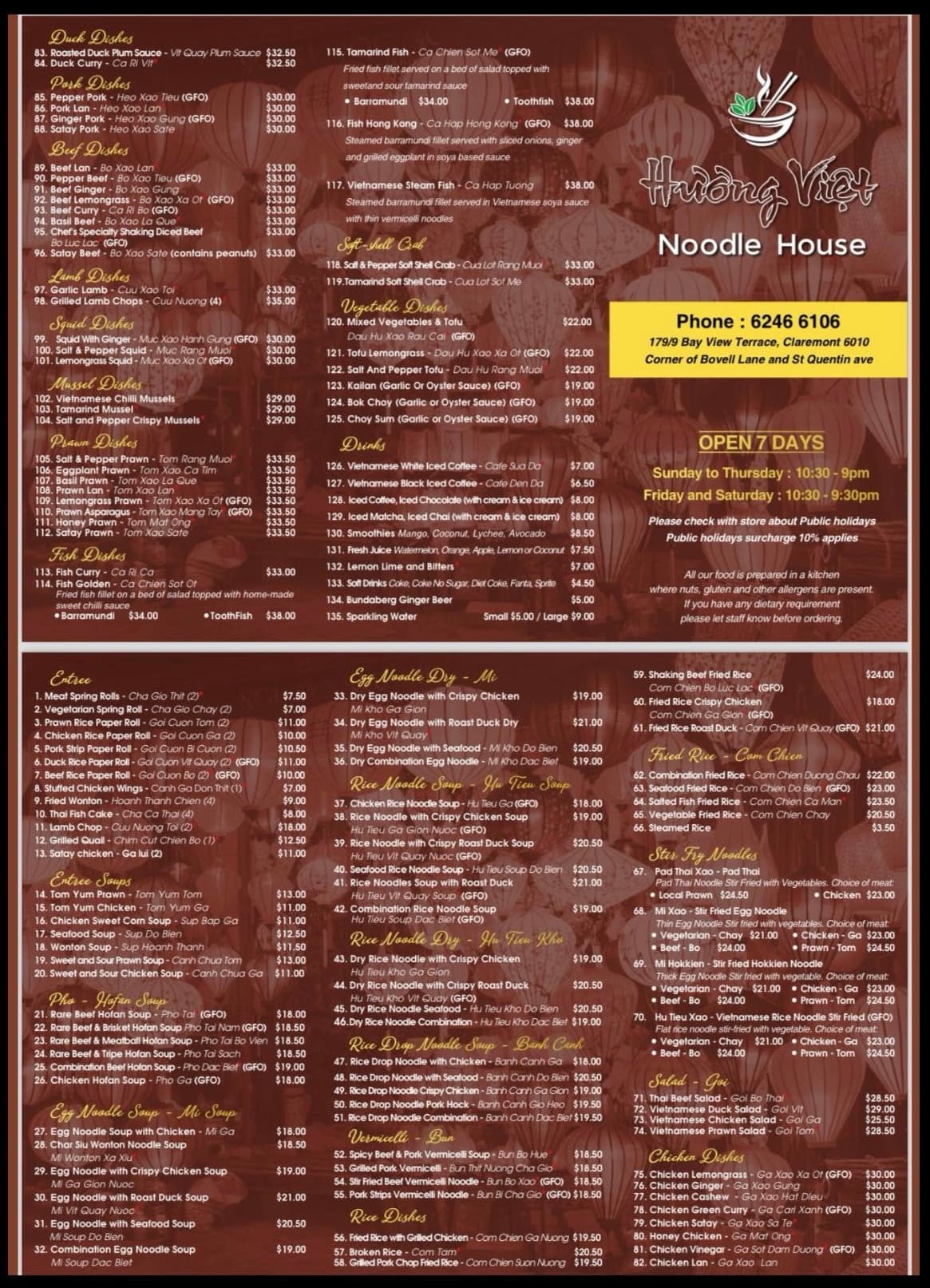 Huong Viet Noodle House — Claremont, Perth